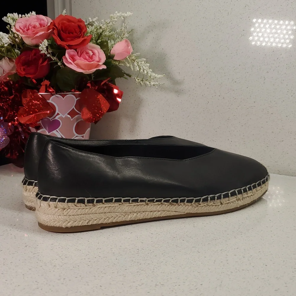EILEEN FISHER Black Espadrille Flats (sz 9)